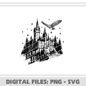 Magisk trollkarls slottbok svg, Potter png, magisk trollkarl png svg, Hogwarts svg png, häxa och trollkarl, trollstavsymbol png, perfekt för presenter