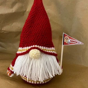 San Francisco 49ers Inspired Gnome, Football Gnome, New, Handmade to Order, About 11 inches tall