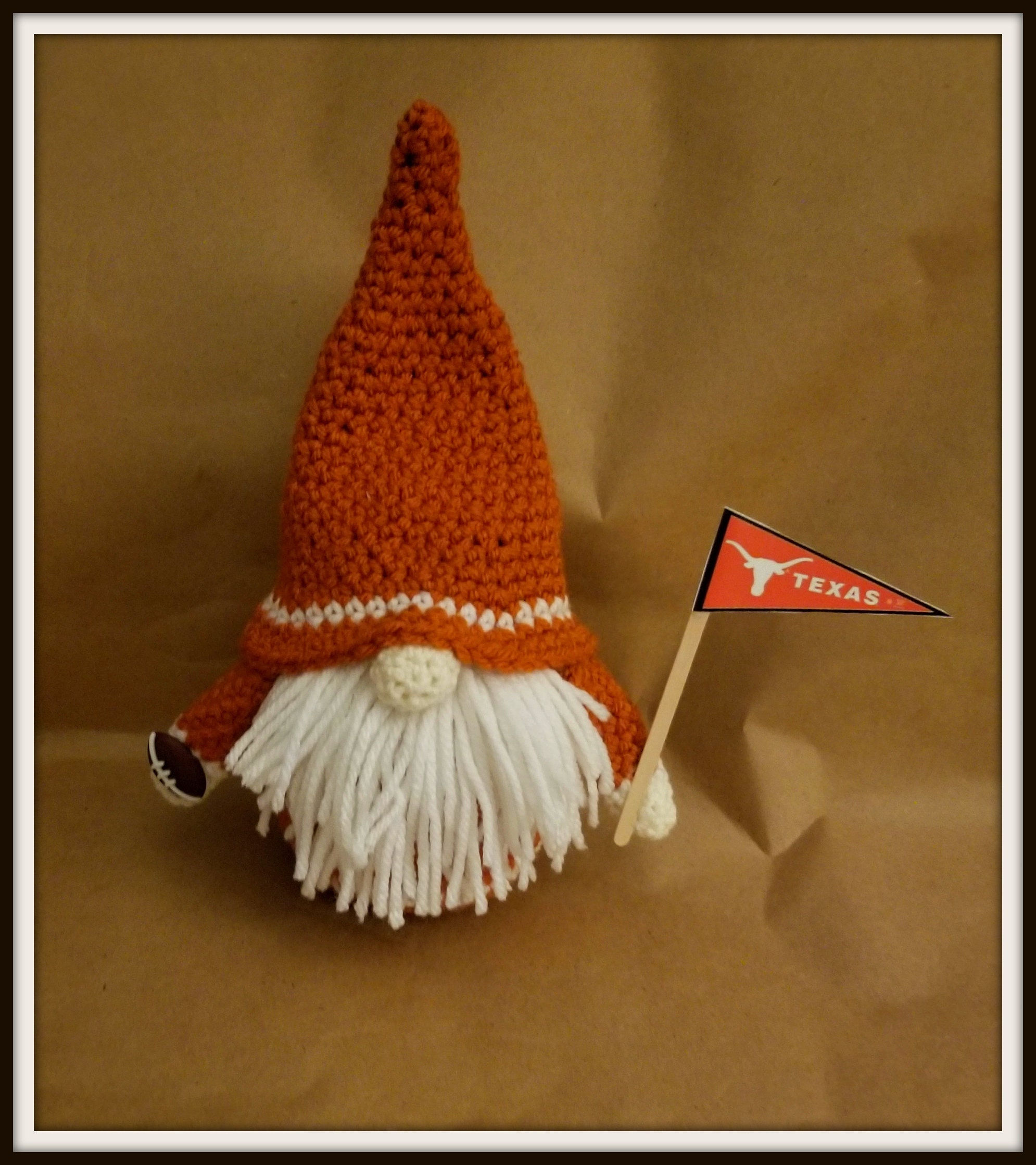 Texas Longhorns Gnome With Beard Football Gnome About 9 in Etsy