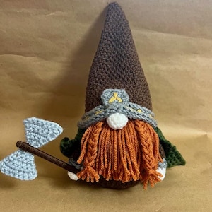 Gimli Inspired Dwarf Gnome with Axe, New, Handmade to Order, About 11 inches tall