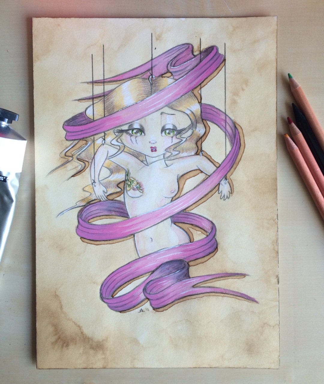 Ribbonette Pink for Breast Cancer Awareness Original Illustration - Etsy
