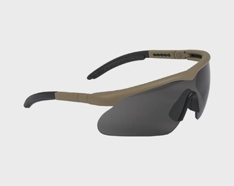 Surplus Swisseye Raptor Ballistic Sunglasses Coyote Brown, Tactical Shooting Glasses with 3 Lenses