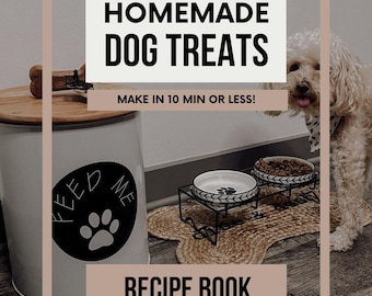 Ricettario per biscotti per cani, prodotto digitale in formato PDF stampabile.
