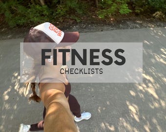 Agenda per il fitness: liste di controllo per palestra, allenamento, alimentazione e prevenzione degli infortuni, in formato PDF stampabile.