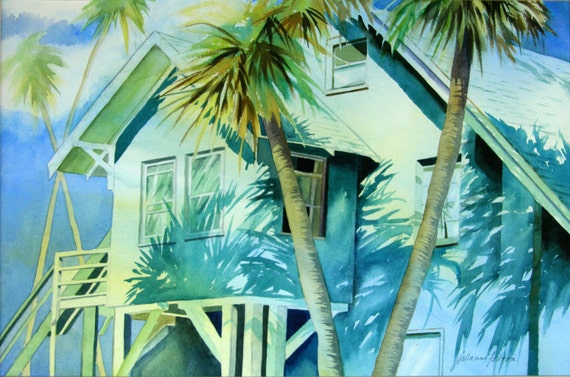 Original Watercolor Painting Filled With Light Beach Cottage Etsy