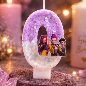 Kpop Style Number Candle - Glitter Birthday Candle, Anime Party Decor, Cute Cake Topper, Gift for Her