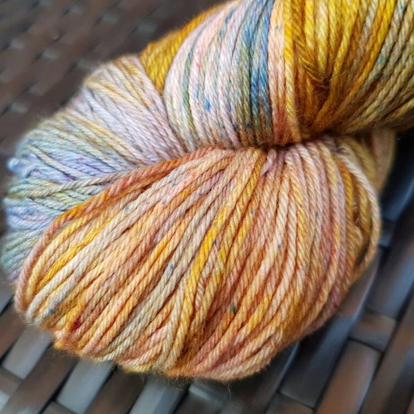 City of Gold: 100g hand painted superfine merino/nylon sock yarn