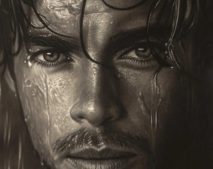 Man in Rain, Giclée Print, Sure Color on Hahnemühle Cotton Paper