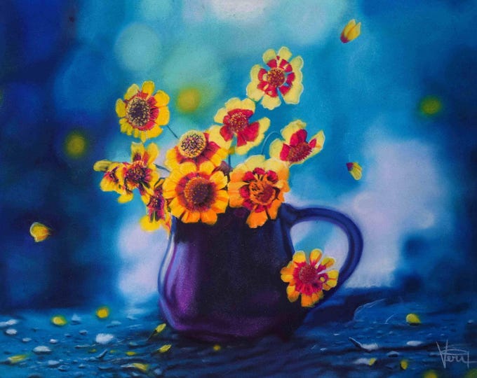 Yellow Flowers, Giclée Print, Sure Color on Hahnemühle Cotton Paper