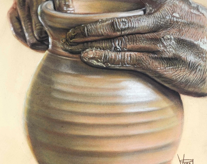 Throwing Pottery, Giclée Print, Sure Color on Hahnemühle Cotton Paper