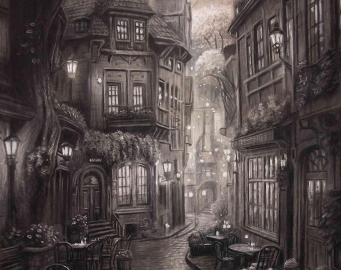 Romantic Town, Giclée Print, Sure Color on Hahnemühle Cotton Paper