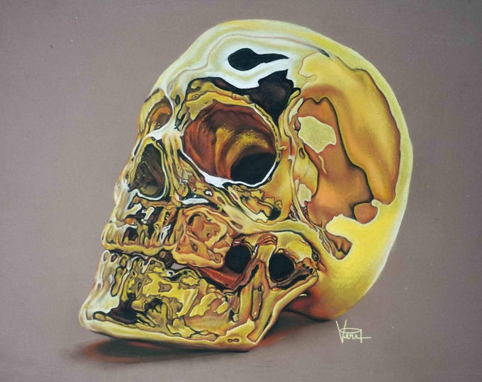 Golden Skull, Giclée Print, Sure Color on Hahnemühle Cotton Paper