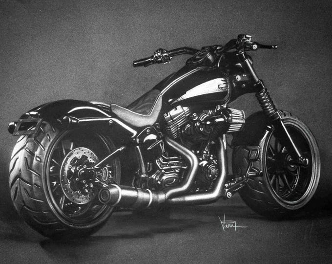 A Man's Motorcycle, Giclée Print, Sure Color on Hahnemühle Cotton Paper