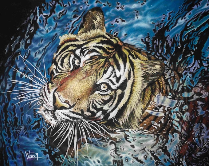 Floating Tiger, Giclée Print, Sure Color on Hahnemühle Cotton Paper