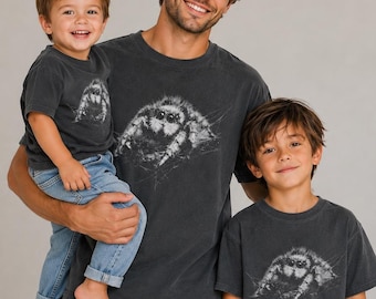 Cute Jumping Spider Toddler Shirt, Spider Lover Kids Tee, Funny Bug Shirt for Boys Girls, Nature Lover Toddler Tee, Cute Halloween Shirt