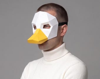 Maschera da anatra - modello di carta low-poly fai da te