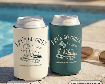 Enfriadores de latas para despedidas de soltera estilo western, regalos personalizados para despedidas de soltera vaquera, mangas para novias del último rodeo, regalos personalizados para damas de honor