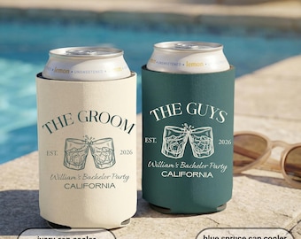 Juego de enfriadores de latas para el novio y sus amigos, enfriador de latas para despedida de soltero, funda para bebidas del grupo del novio, recuerdo personalizado para despedida de soltero