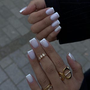 Milky White French Nails - Etsy