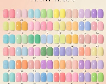 48 Colors Macaron Pastel Gel Nail Polish | Spring Summer Candy Color Nail Art