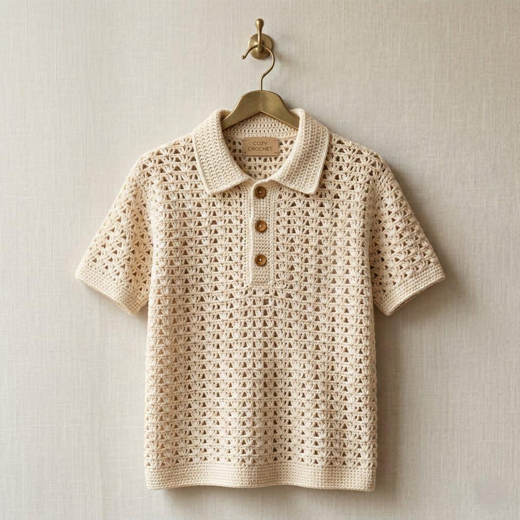 34 Crochet V-Stitch Patterns You Won't Want To Miss 11 Crochet Polo Shirt