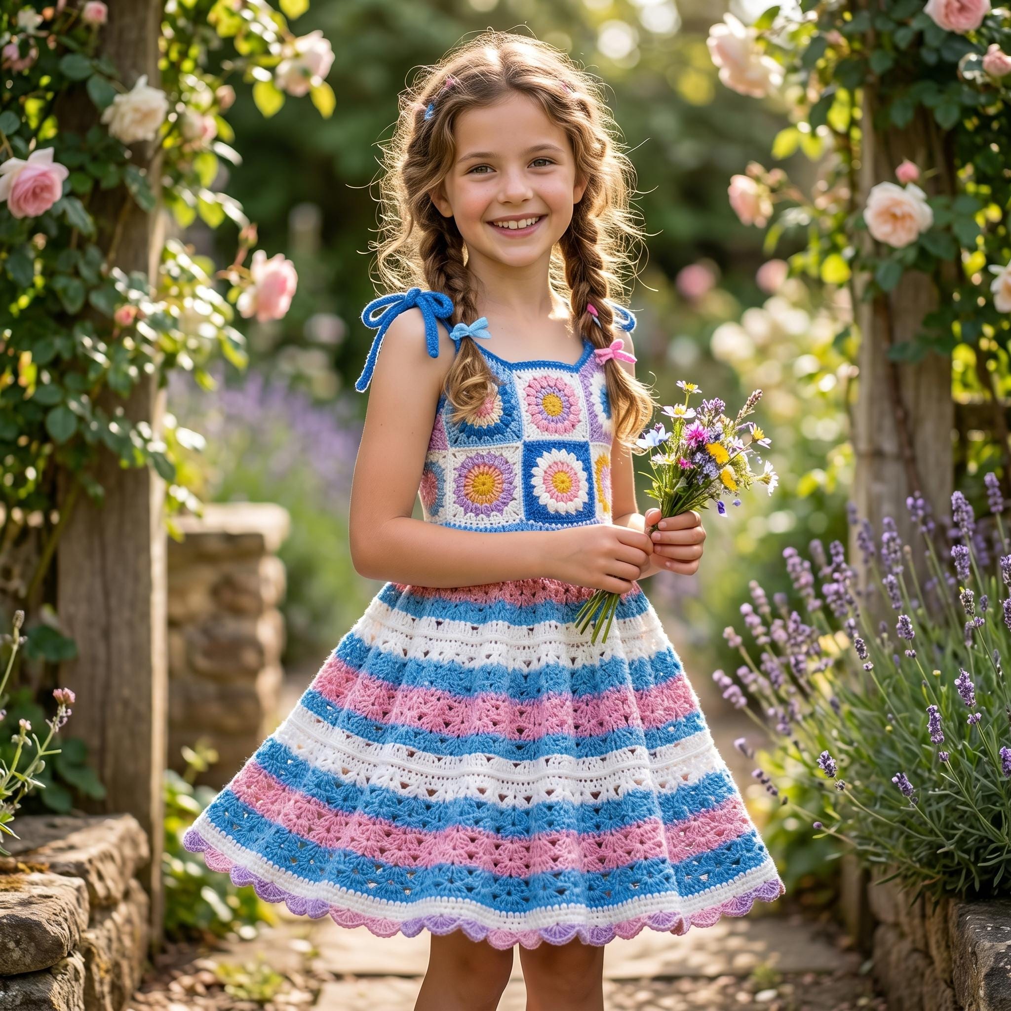 38 Sunburst Crochet Patterns for Blankets, Bags, Tops, and Home Decor 32 Crochet Sunburst Granny Dress