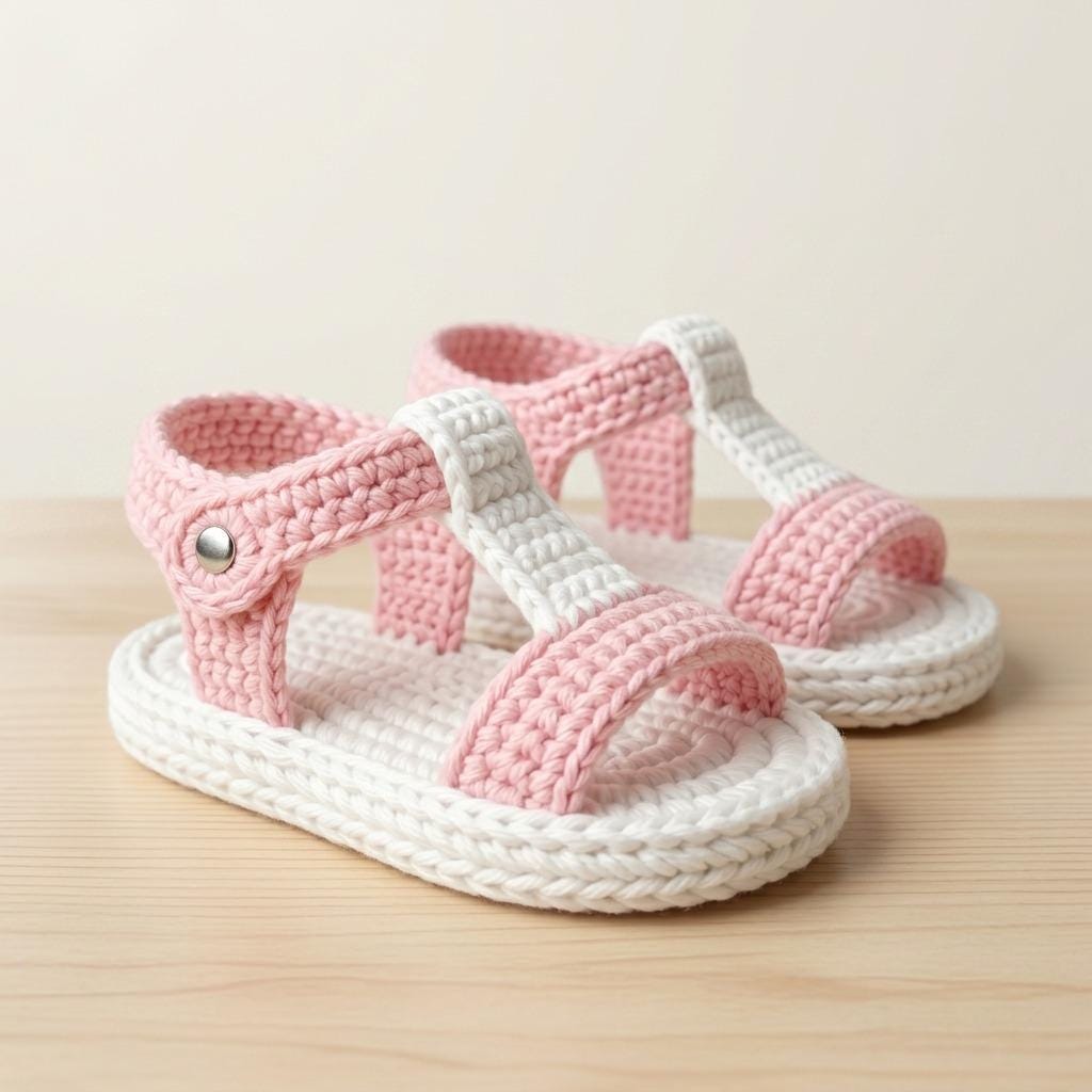 40 Baby Sandal Crochet Patterns for Sweet Summer Shoes, Gifts, and Keepsake Photos 32 Crochet Baby T-Strap Sandals