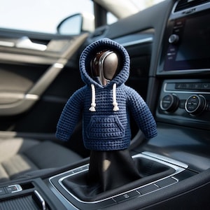 Mini Hoodie Gear Shift Cover Crochet Pattern, Crochet Vehicle Accessory, DIY Gear Shift Crochet, Hoodie Style Shift Cover PDF