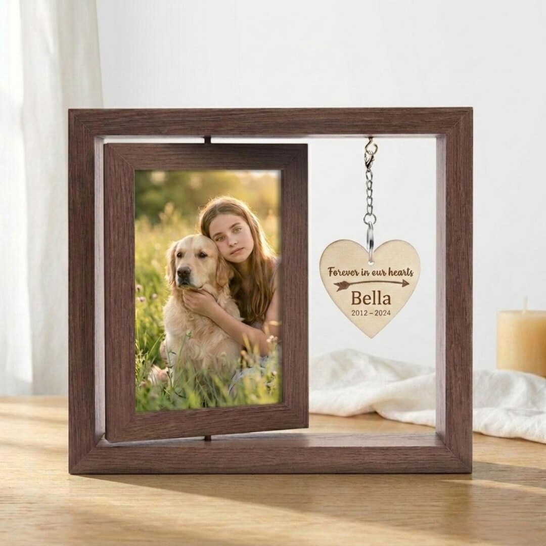 Personalized Pet Memorial Photo Frame - Custom Dog Loss Gift - Cat ...