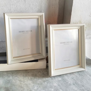 Elegante set di 2 cornici portafoto | Cornici color crema, grigio e oro — Stile vintage classico per parete e tavolo | Idea regalo per un arredamento raffinato