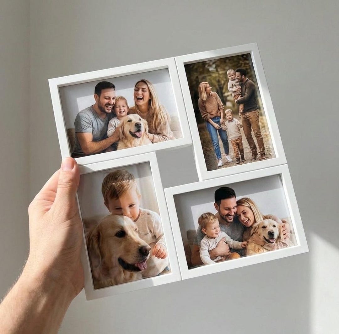 4 Photo Collage Frame | Multi Picture Frame Black White Wall Decor ...