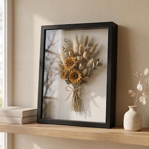 Deep Shadow Box Frame 3cm Wood — Dried Flower Frame, Keepsake Display Box, 3D Picture Frame | Rustic Boho Home Decor