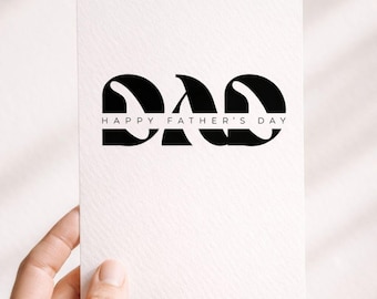 Minimalist Fathers Day Card Printable, Happy Fathers Day Dad Card, Modern Typography Dad Card, Instant Download Printable Greeting Card