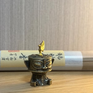 Miniatyr Tiki rökelsekar | Vintage legering tribal aromaterapikruka