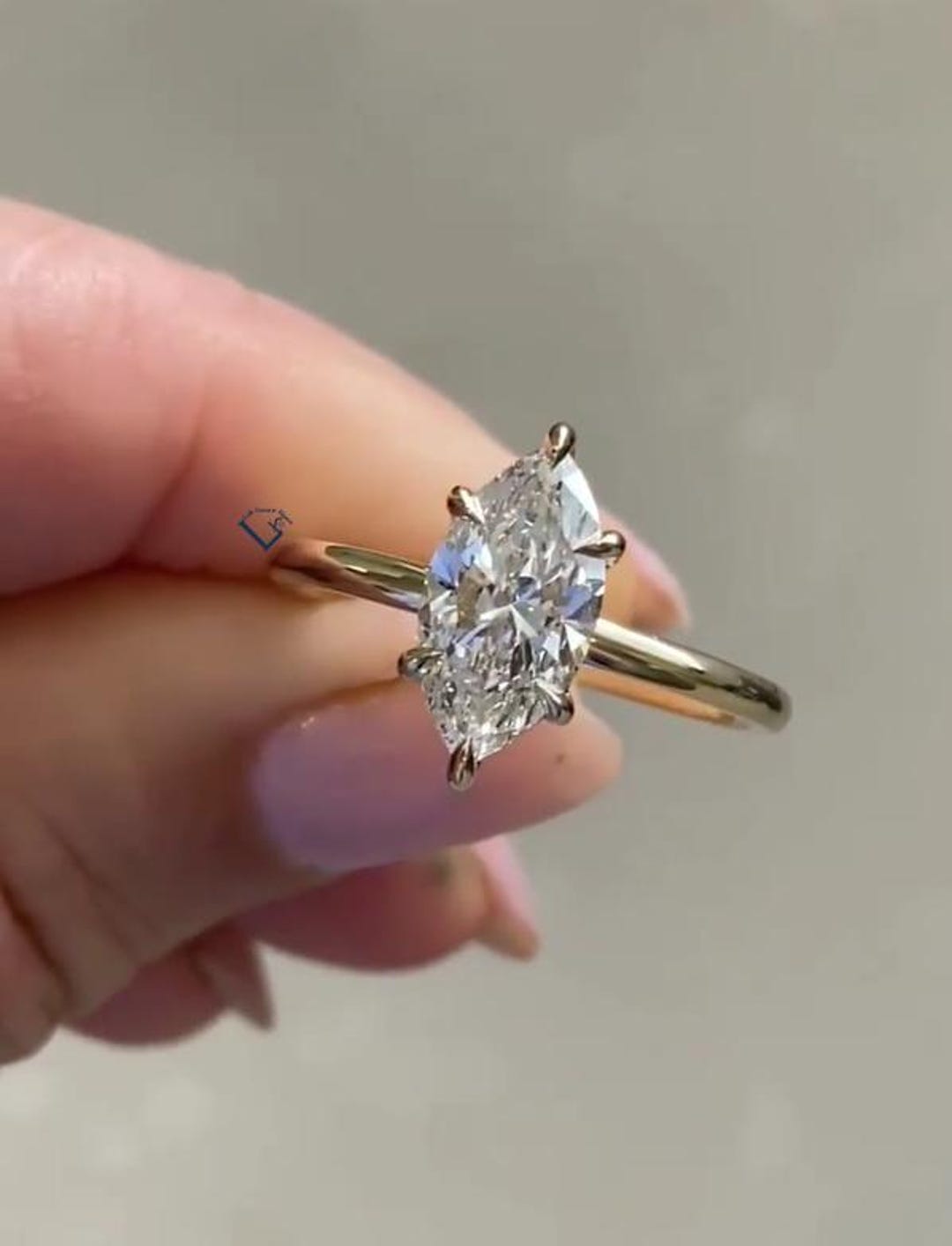 2ct Marquise Cut Solitaire Lab Grown Diamond Engagement Ring for Women ...