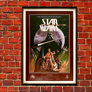 Vintage look Star Wars A New Hope A long time ago in a galaxy far far away...  retro Print picture Canvas Poster