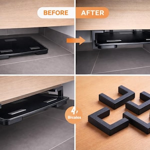 Bathroom Scale Holder Under Cabinet Set of 4 | Hidden Storage for Digital Scale | Space Saving Bathroom Organizer | Scale holder