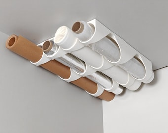 Under Cabinet Roll Holder | Plastic Wrap & Foil Organizer | Kitchen Storage | 3D Printed Under Shelf Holder