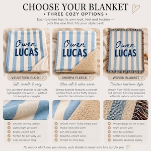 Striped Baby Blanket, Custom Name Baby Blanket, Personalized Woven Throw Blanket For Newborn 画像 5