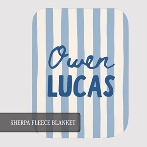 Striped Baby Blanket, Custom Name Baby Blanket, Personalized Woven Throw Blanket For Newborn 画像 13