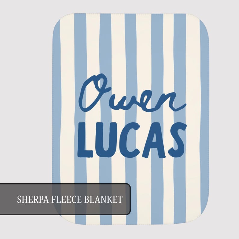 Striped Baby Blanket, Custom Name Baby Blanket, Personalized Woven Throw Blanket For Newborn 画像 13