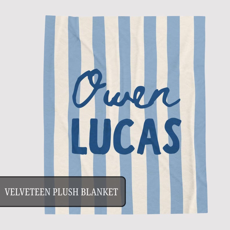 Striped Baby Blanket, Custom Name Baby Blanket, Personalized Woven Throw Blanket For Newborn 画像 12
