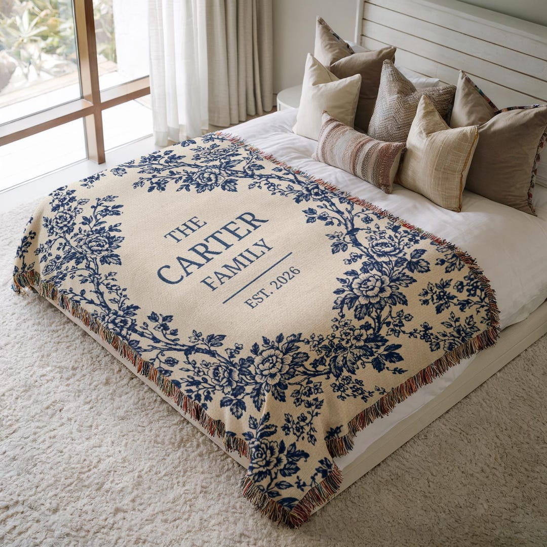 Custom Wedding Woven Blanket