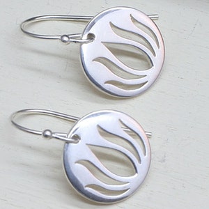 Silver Lotus Earrings - Round Lotus Earrings