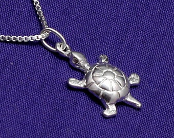 Turtle Necklace,Sterling Silver,Tiny,Small,Petite,Nautical Jewelry,Ocean Jewelry,Sea Turtle,Nautical Necklace,Turtle Charm,Turtle Pendant