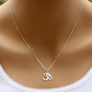 Om Necklace in Sterling Silver,Yoga Jewelry,Ohm Necklace,Hindu,Buddhist Jewelry, Om Charm,Ohm Pendant, Zen, Yoga,Karma Necklace,Om Necklace image 2