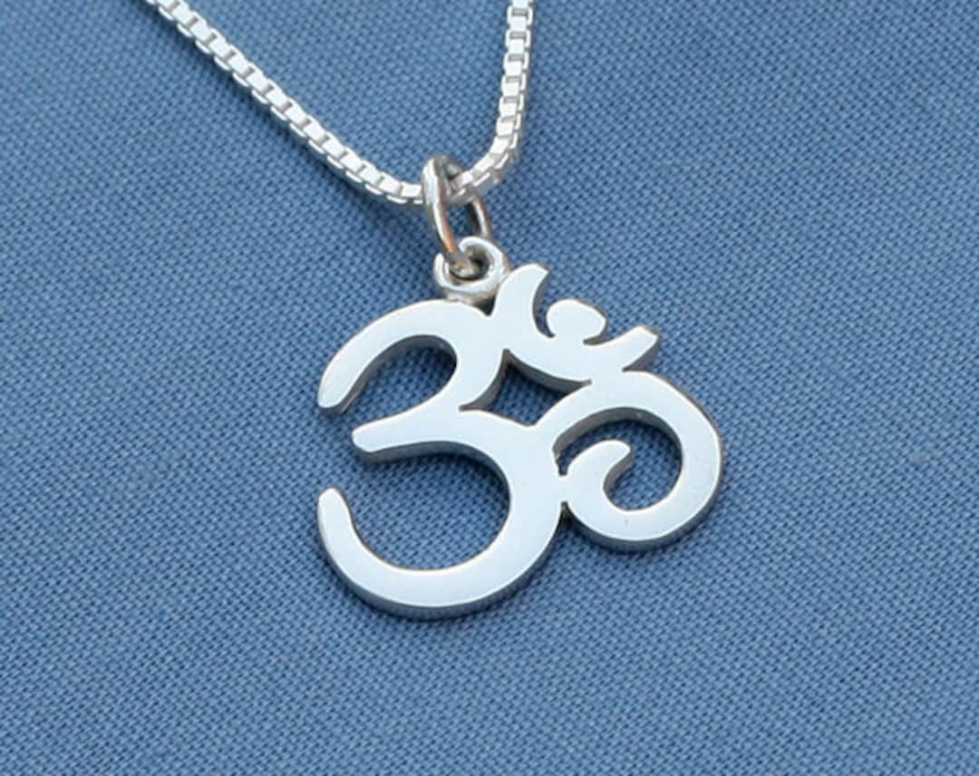 Om Necklace in Sterling Silver,yoga Jewelry,ohm Necklace,hindu,buddhist