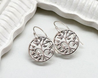 Silver Tree of Life Earrings, Small, Sterling Silver