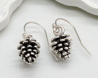 Sterling Silver Pinecone Earrings,Sterling Silver Pine Cone Earrings,Silver Pine Cone Earrings,Silver Pinecone Earrings,Nature Earrings