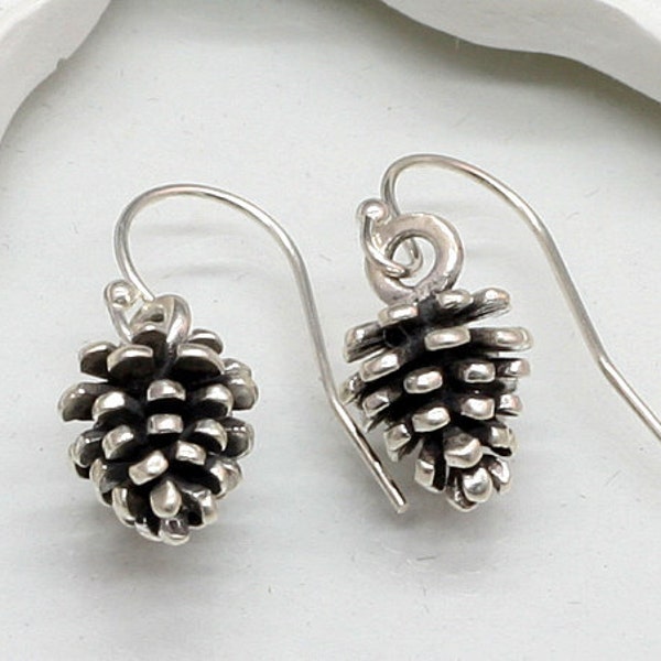 Sterling Silver Pinecone Earrings,Sterling Silver Pine Cone Earrings,Silver Pine Cone Earrings,Silver Pinecone Earrings,Nature Earrings